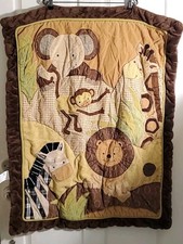 LAMB IVY-JUNGLE / SAFARI BABY CRIB QUILT, 34"X3"X40"INCHES.