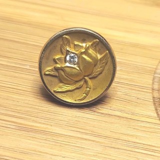 Antique Magnolia Petroleum Co Employees 10K Gold Diamond Lapel Pin 3g Dated 1922