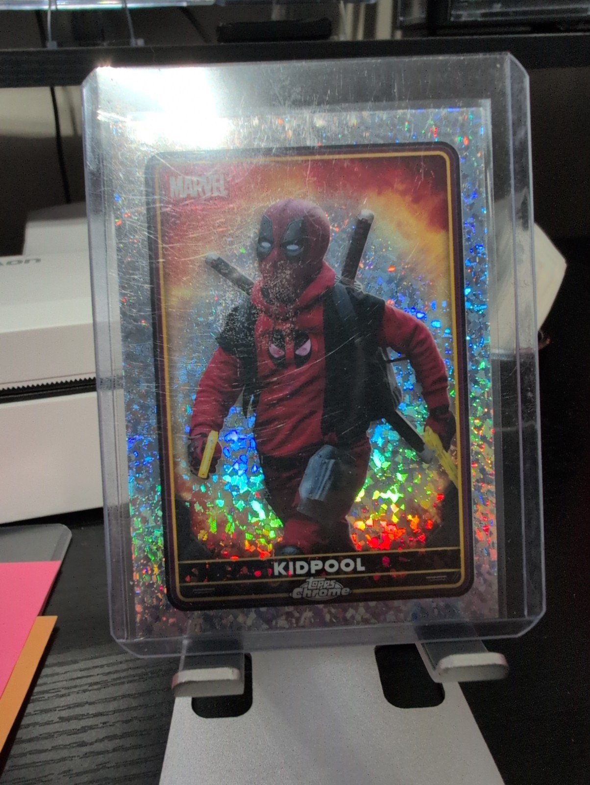 2025 topps chrome marvel Deadpool  Kidpool Mini-Diamond Refractor #38