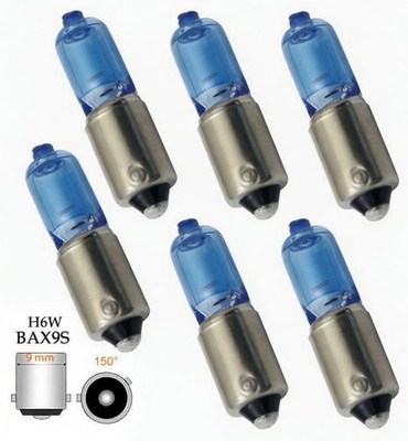 6x H6W 12V BAX9s Original Blue Vision Super White Ersatz Halogen Lampe Parklicht