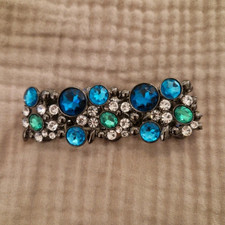 Armband Kette silberfarben mit blauen, grüne...