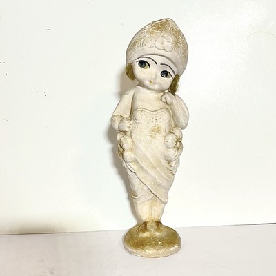 Vintage Chalkware Flapper Woman 13  Plaster Roaring 20s