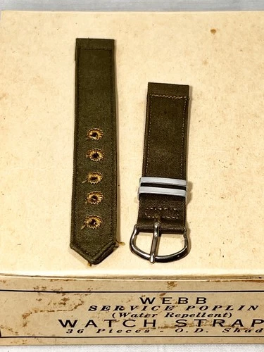 Vintage WW2 US MILITARY Issue Watch BAND 16mm 5/8in Brite OFF Center finger B0-S