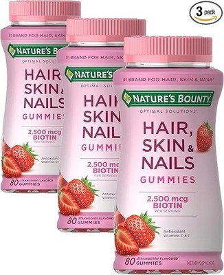 Nature's Bounty Optimal Solutions Hair,Skin & Nails Vitamin Gummies with Biotin,