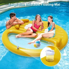 Inflatable Tanning Pool Lounger Float,Lake Floats for Adults - 71" X 71" Large P