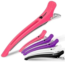 Professional Hair Clips for Styling & Sectioning w/ Silicone Band (6 Clips)