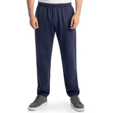 Mens Fleece Sweatpants with Pockets, Relaxed Fit, Navy Color Option