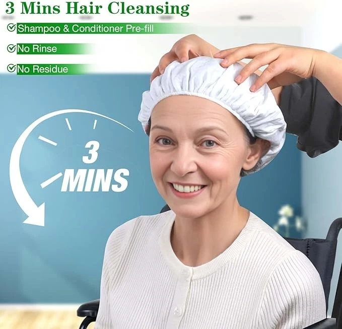 No Rinse Haarwäsche Shampoo Caps für ältere Bettlägerige Krankenhauspflege 6er Pack