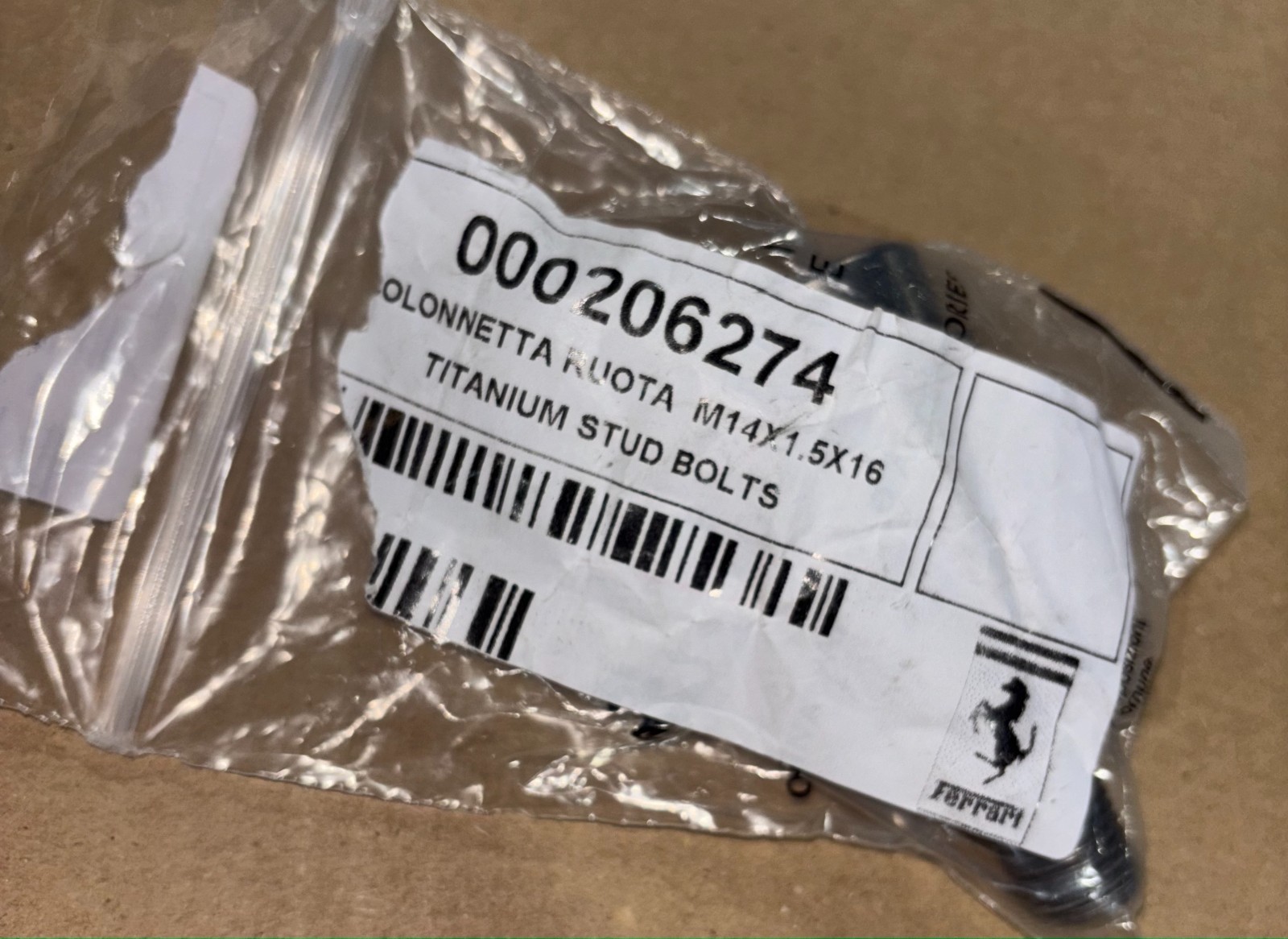Ferrari 360 F430 458 599 F12 F8 SF90 812 488 296 Titanium Wheel Stud OEM M14x1.5