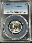 1954-S 25C Washington Quarter Dollar PCGS MS65    33923501