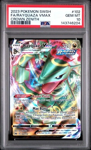 PSA 10 RAYQUAZA VMAX 102/159 FULL ART CROWN ZENITH POKEMON 😍