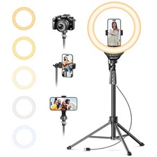 12'' LED Ring Light  62'' Tripod Stand - Perfect for Streaming  Video Calls