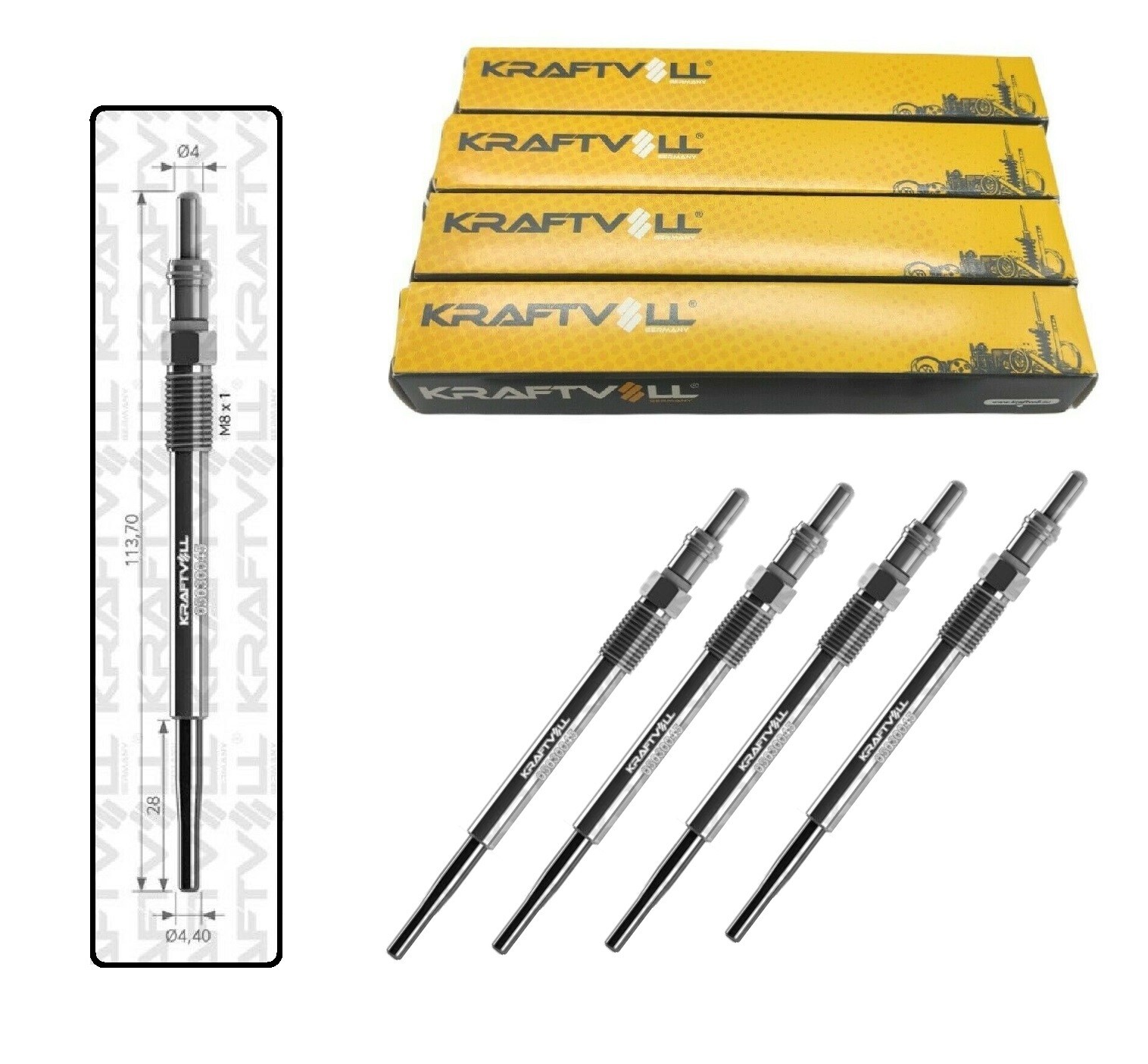 4X Glow Plugs 5V For Ford Transit Connect Focus Fiesta Mondeo 1824690