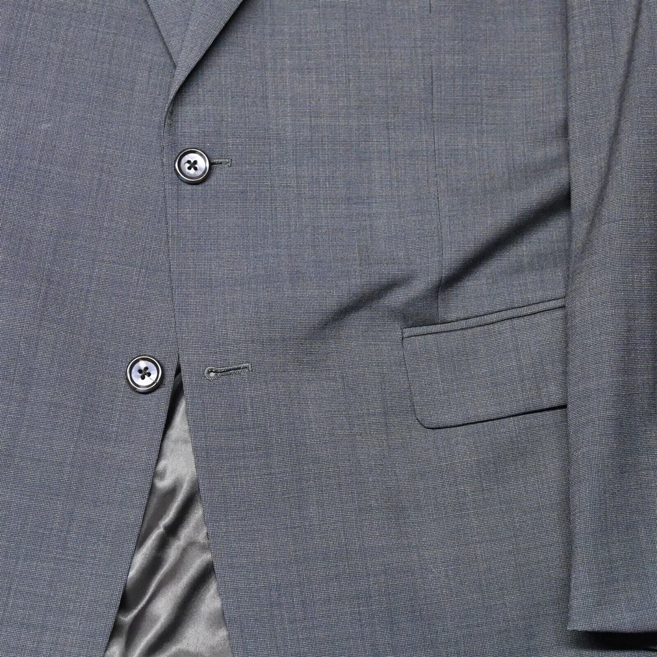 Jos A Bank 40R 34x30 Green Check 100% Wool Mens Jacket Pants Suit - Image 3 of 4