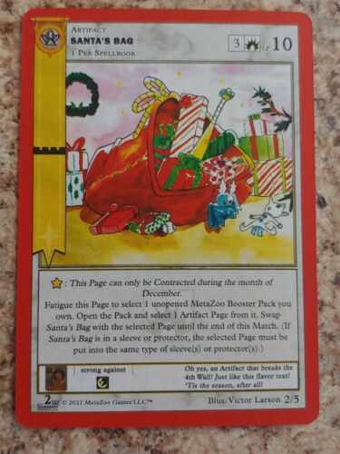 MetaZoo 2021 Cryptid Nation Christmas Promo Santa's Bag 2nd Edition LE 2/5  - Picture 1 of 2