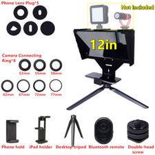 Teleprompter 12 pollici kit puntatore in metallo per fotocamera DSLR videocamera telefono + RC & treppiede ♡
