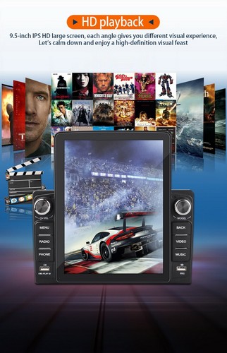 9.5" 2Din Car Radio 2+32G Bluetooth Android MP5 Player Vertical Touch Screen GPS - Picture 11 of 14