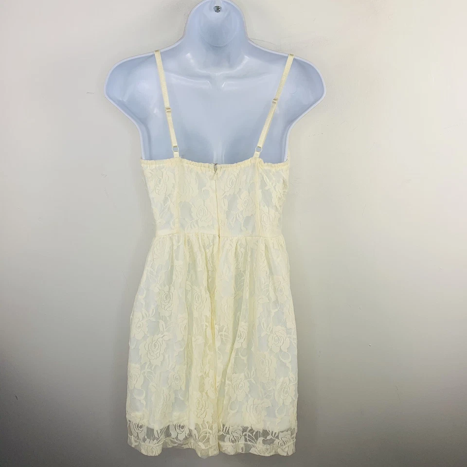 Vestido Poesía Mujer Correa Espagueti Talla M Marfil Crema Floral Encaje Ocasión NUEVO Foto 2 de 4