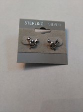 Cute Mickey Mouse Icon Stud Earrings in 925 Sterling silver