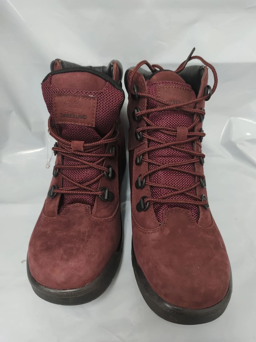 Burgundy timberlands kids outlet