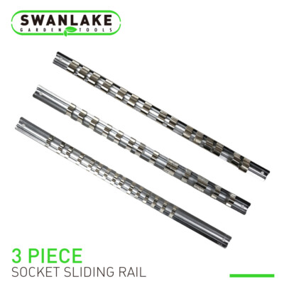 3pc Socket Holder Rail | 1/4'' 3/8'' 1/2'' Rack Mount Steel Drawer Tray Organizer