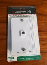 NIP Monster WHITE 140093-00 Wall Mount Telephone Line Wall Plate FREE SHIPPING