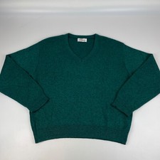 Vintage Jantzen Mens Size XL Heathered Green V-Neck Sweater Made in USA