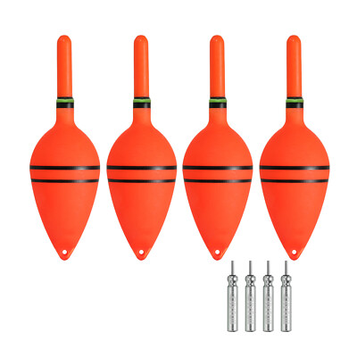 Lighted Fishing Bobbers 4pcs EVA Light in Red Fishing Float