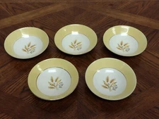Set of 5 Vintage Century Service  Autum Gold 5-3/8" Berry Bowls USA 