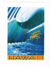 ORIGINAL JOHN SEVERSON SURF POSTER SURFING SURFER ART 1990S HAWAII TUBE OCEAN
