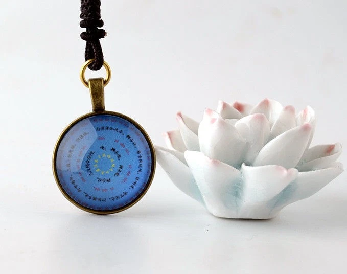 BLESSED TIBETAN NECKLACE PENDANT AMULET SUTRA HEALING MANDALA