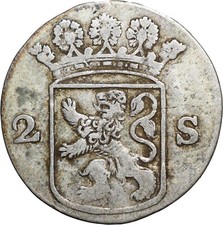 MONEDA DE PLATA 2 STUIVERS 1763 🧭 🇳🇱 HOLANDA HOLANDA KM# 48