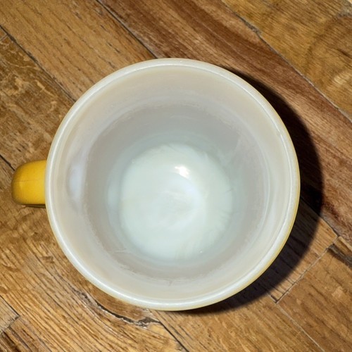 Vintage Anchor Hocking Oven Proof Yellow Barrel Coffee Tea Cocoa Mug Cup - Picture 3 of 5