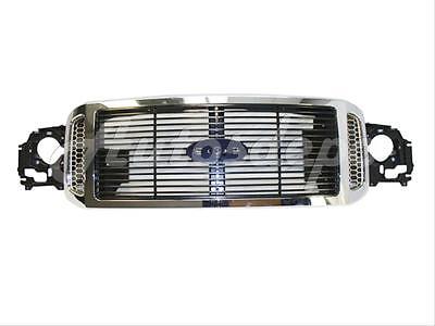 For 2005-2007 SUPER DUTY F250 F350 F450 HEADER PANEL GRILLE CHROME 2PC