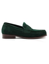 Mens Classic Real Suede Leather Penny Loafer Vintage Retro 1920s Slip on Shoes