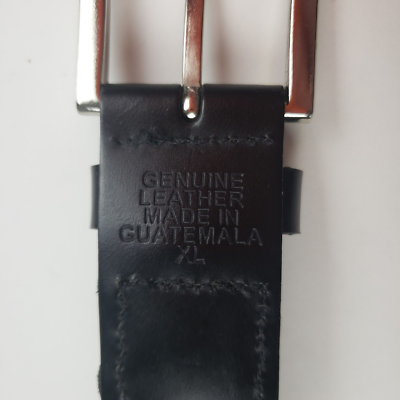 Genuine Leather Belt Woven Braided Black Silver Buckle Mens  display picture 2