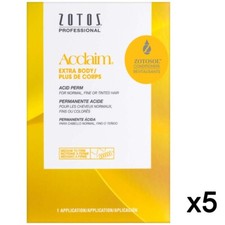 SALON BEAUTY ZOTOS ACCLAIM EXTRA BODY ACID PERM MEDIUM NORMAL TINTED 5 PACK