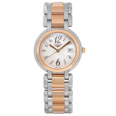 Longines PrimaLuna Two Tone Steel White MOP Dial Ladies Watch L8.112.5.83.6