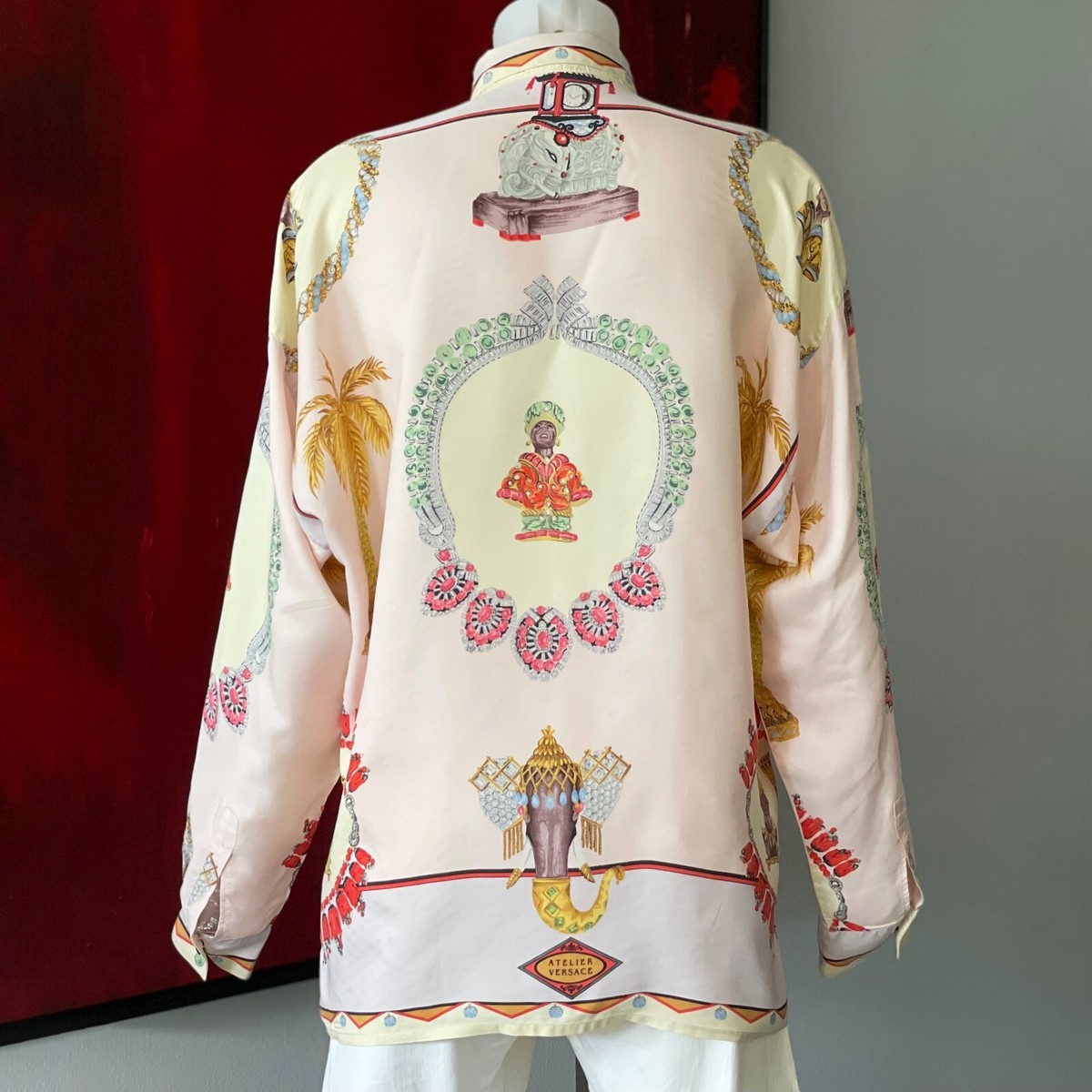 GIANNI VERSACE silk shirt Mori di Venezia print size 52 from