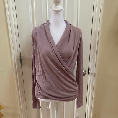 Ophelia Roe Women s Light Purple Draped Wrap V-neck Shirt Size Small