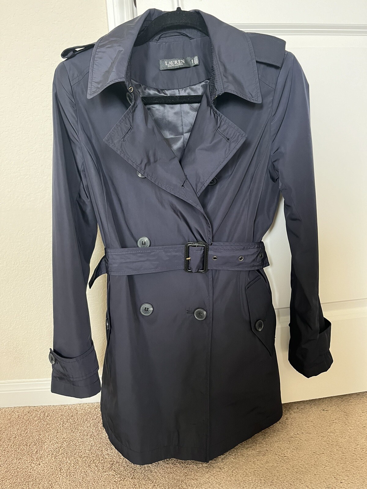 Lauren Ralph Lauren Women’s Navy Blue Trench Coat Gem