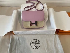 NEW HERMES Mini Constance III Epsom Leather Mauve Sylvestre X9 full set