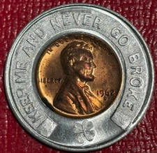 ENCASED COIN AU/UNC 1962 D LINCOLN CENT LELAND MAST DIRECTORY CO.-PHONE-JUN909