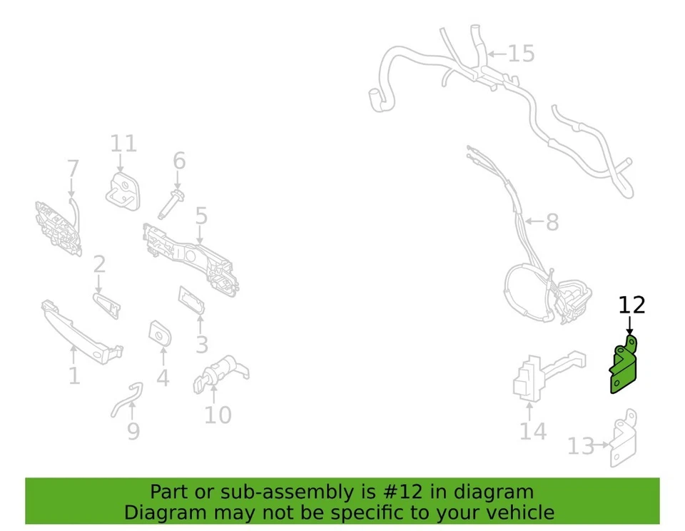 824214P00A Genuine Nissan HINGE ASSY-FRONT DOOR 82421-4P00A - Image 2 of 2