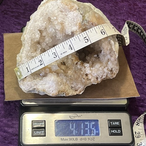 6-1/2” Quality Large Geode Quartz Crystal Cluster Points Natural 4.13Lb Specimen - Picture 8 of 9