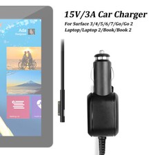 DC Cigar Car Charger Power Adapter for Microsoft Surface Pro/Book/GO/Laptop 15V