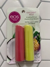 EOS 100% Natural Lip Balm Coconut Milk  Pineapple Passionfruit 0.14 oz 2 Pack