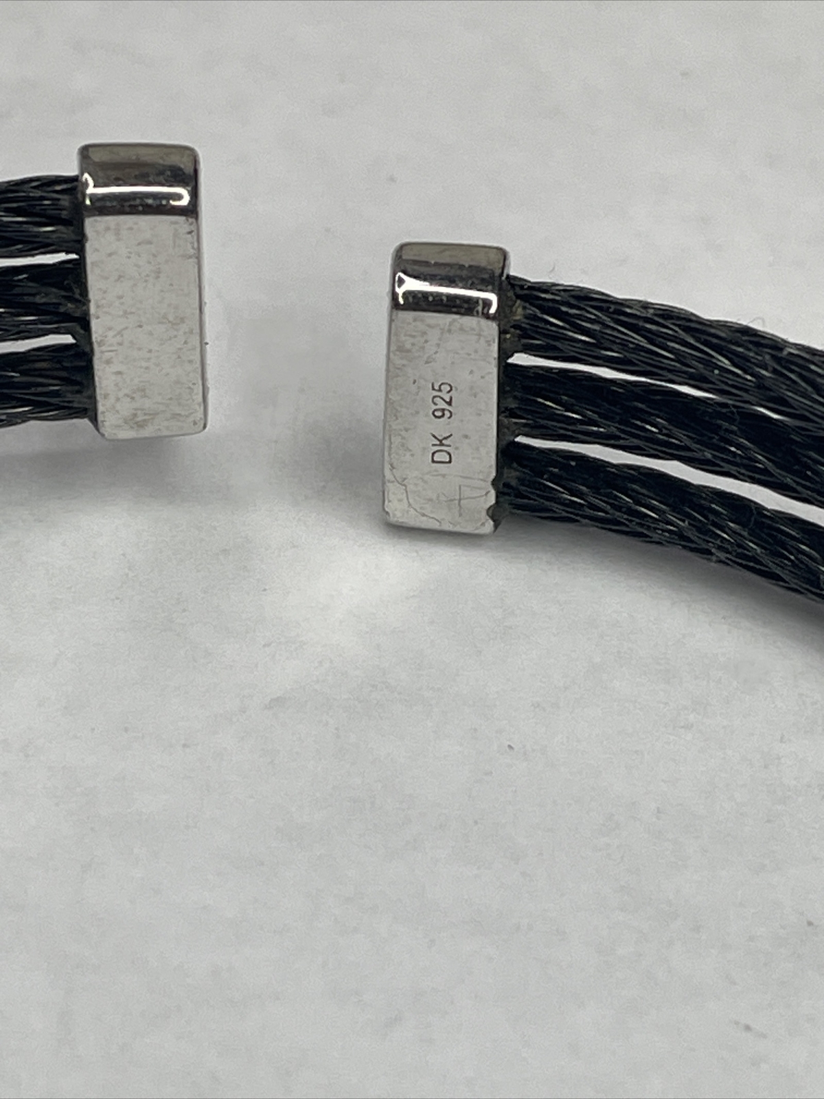 Solid Sterling Attached To Blackened Stainless Wi… - image 2