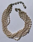 Vintage Miriam Haskell Faux Pearl & Glass Beads Choker Costume Jewelry