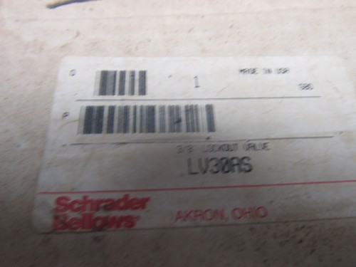 SCHRADER BELLOWS LV30AS 3/8" LOCKOUT VALVE NEW IN BOX OLD STOCK !! - Picture 7 of 7